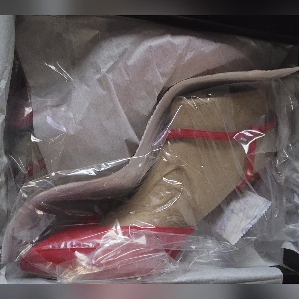 Nine West Elisa Red Suede Slingback Pumps 11M Heel New - Picture 5 of 10